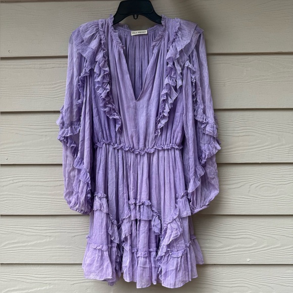 Ulla Johnson Lilac Aberdeen Ruffled Mini Dress - Picture 10 of 12